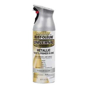 RUST-OLEUM Universal Metallic Spray Paint & Primer 312g Titanium Silver Aerosol