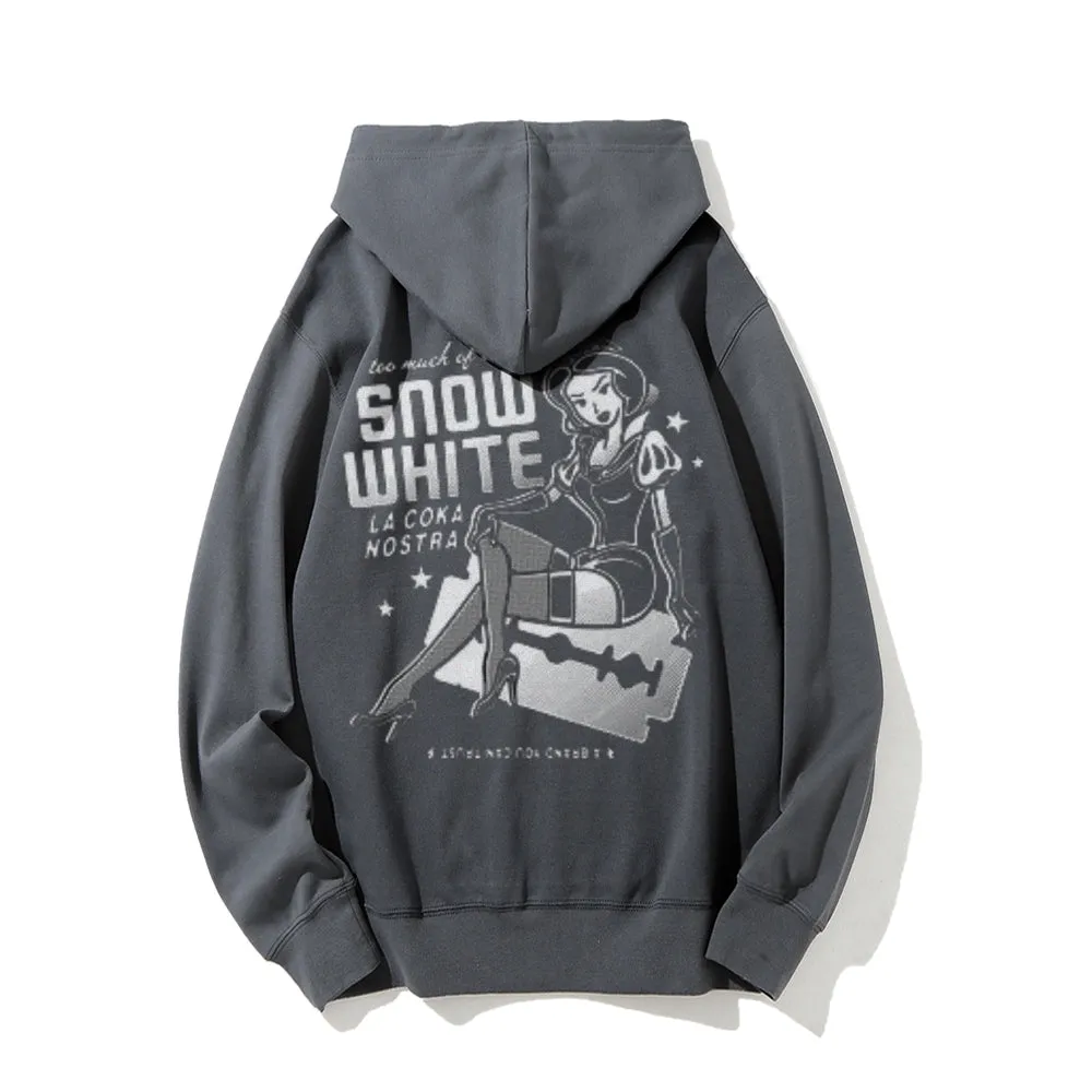 Snowwhite Graphic Pullover With Kangaroo Pocket Hoodies