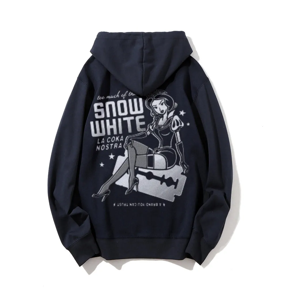 Snowwhite Graphic Pullover With Kangaroo Pocket Hoodies