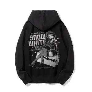 Snowwhite Graphic Pullover With Kangaroo Pocket Hoodies