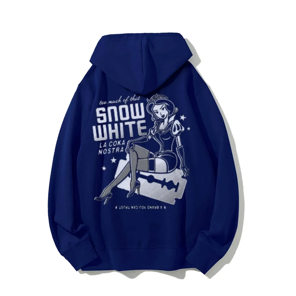 Snowwhite Graphic Pullover With Kangaroo Pocket Hoodies