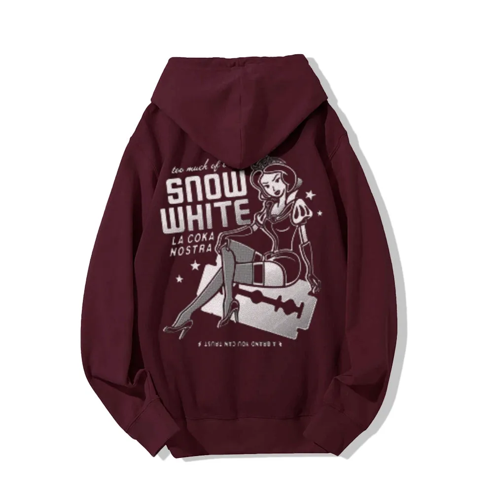 Snowwhite Graphic Pullover With Kangaroo Pocket Hoodies