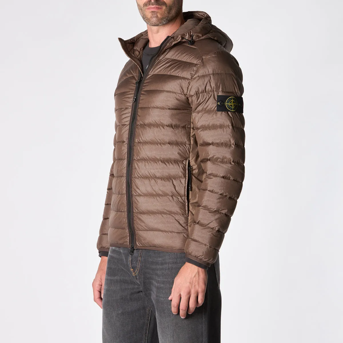 Stone Island Brown Down Jacket - Style #811540324 V0075 - Mens Designer Outerwear