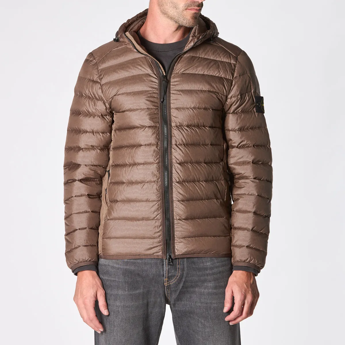 Stone Island Brown Down Jacket - Style #811540324 V0075 - Mens Designer Outerwear