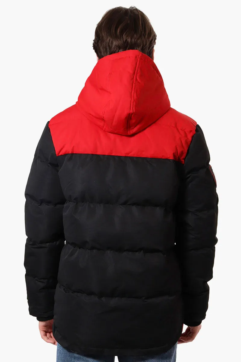 Super Triple Goose Colour Block Bubble Bomber Jacket - Red