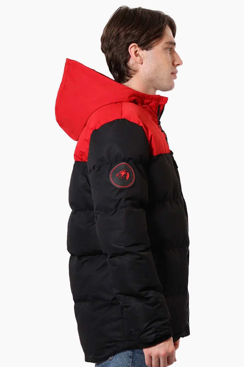 Super Triple Goose Colour Block Bubble Bomber Jacket - Red