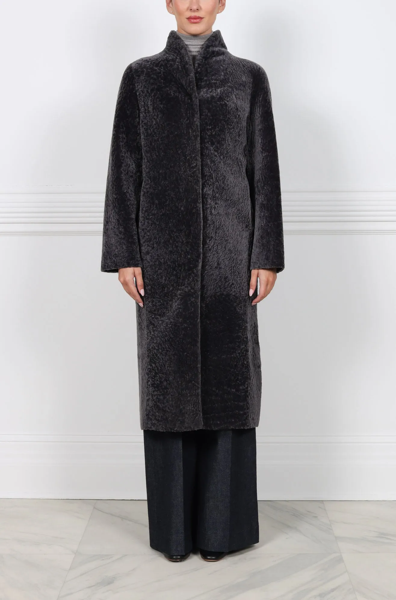 The Cleo Reversible Curly Shearling Coat