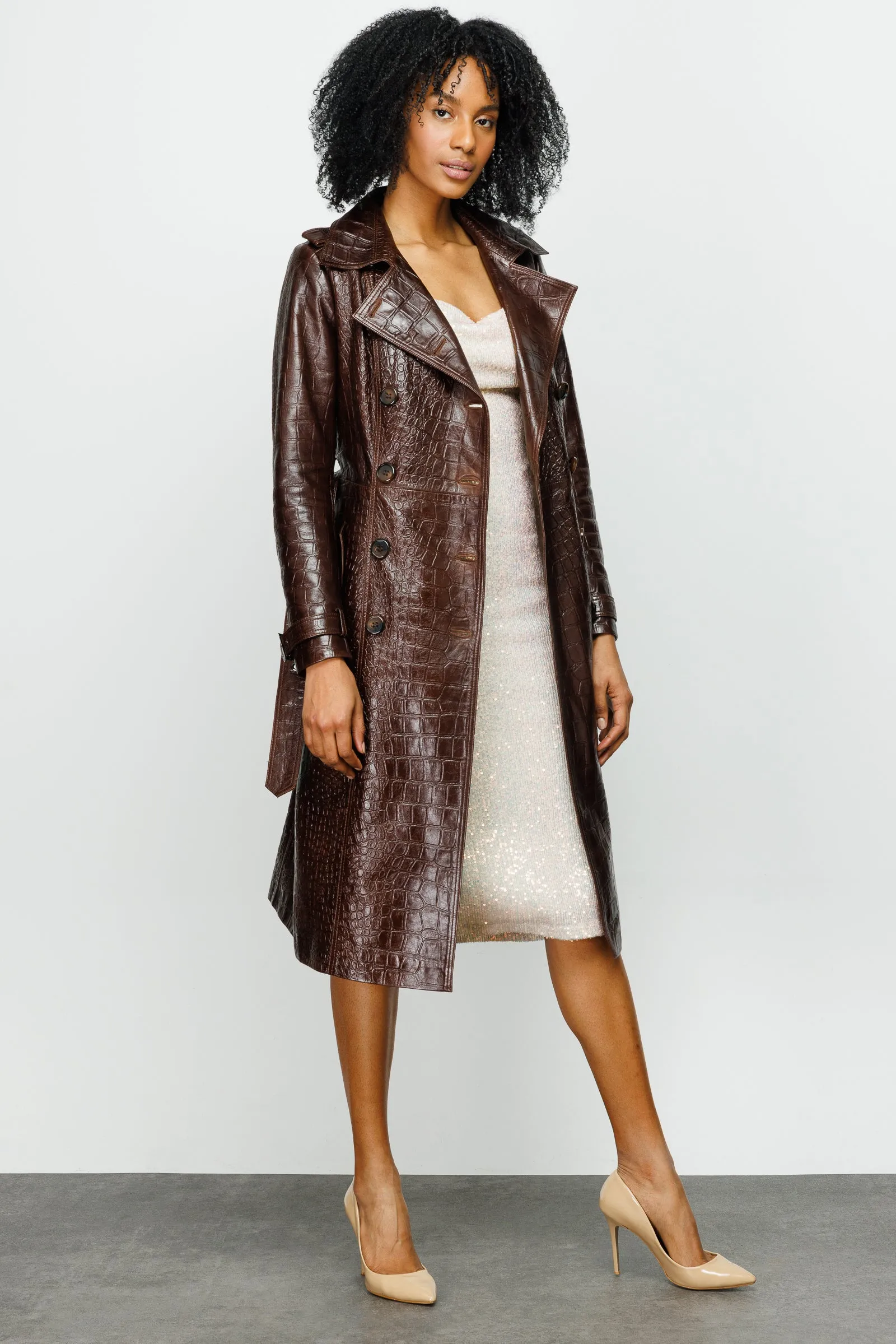 The Folcata Brown Leather Women Jacket