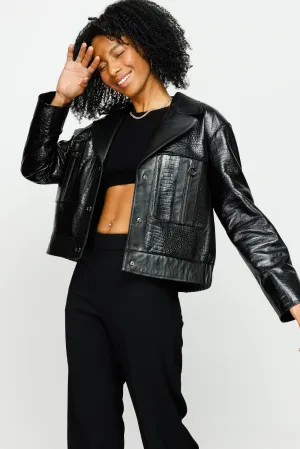 The Frozen Black Leather Women Jacket