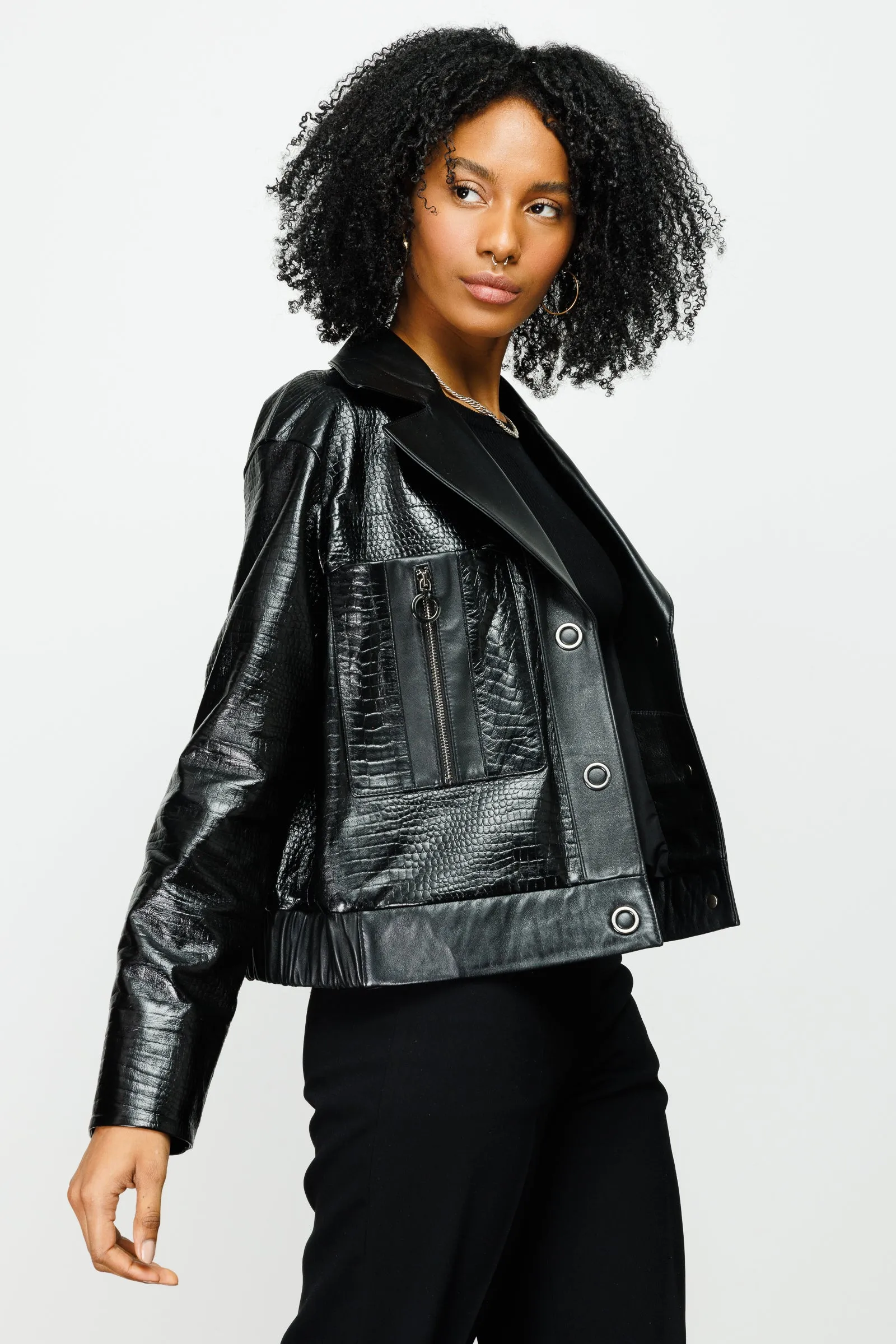 The Frozen Black Leather Women Jacket