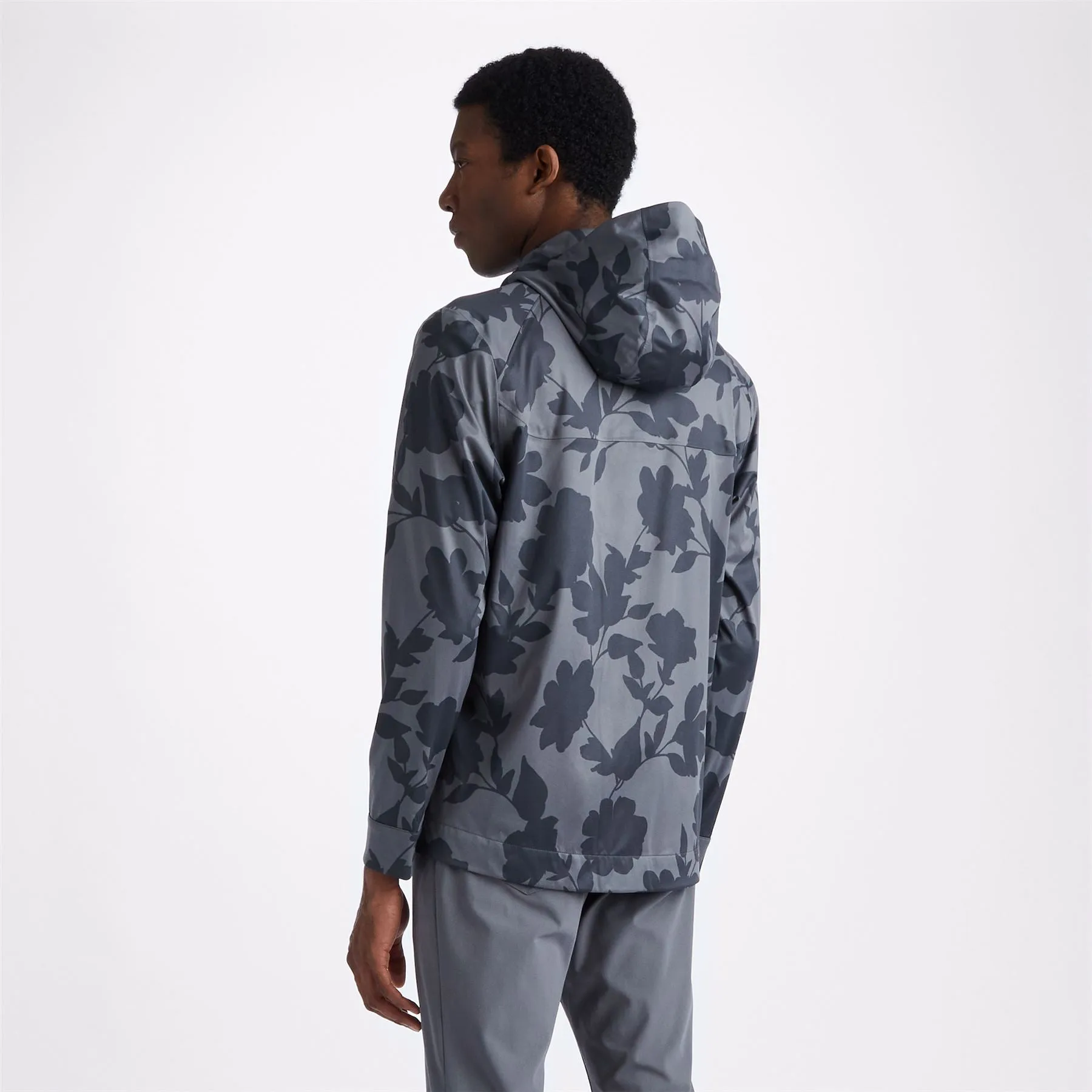 Tonal Floral Weather Resistant Repeller Jacket Charcoal - AW23