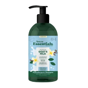 TropiClean Essentials Hypoallergenic Shampoo Goat's Milk - Warm Vanilla & Goat's Milk for Dogs, Puppies & Cats 16oz