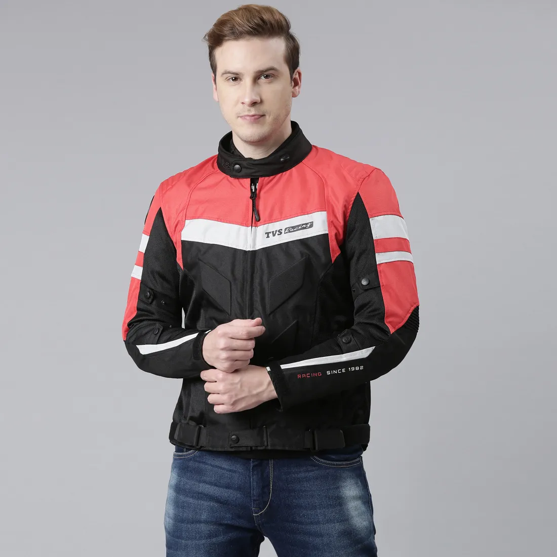 TVS Racing Aegis 3-Layer Riding Jacket for Men- All Weather Adaptability, CE Level 2 Armour Protection-Premium Bike Jackets for Bikers