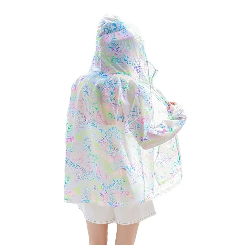 UV-Protective Silky Breathable Loose Fit Raincoat Hooded Jacket