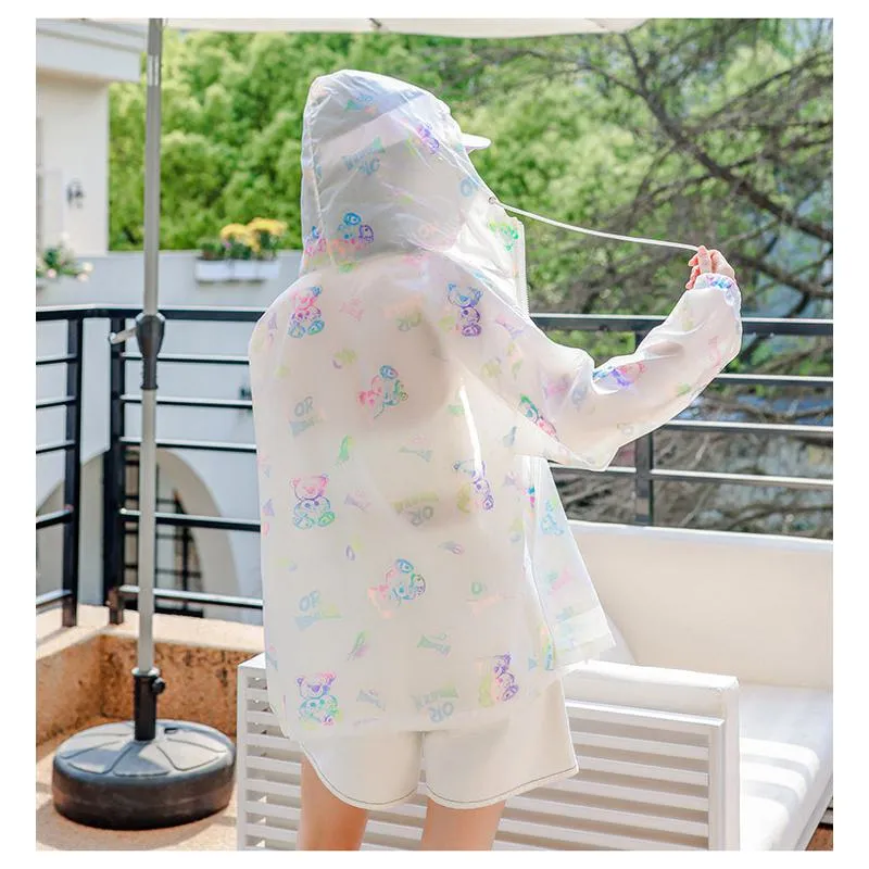 UV-Protective Silky Breathable Loose Fit Raincoat Hooded Jacket