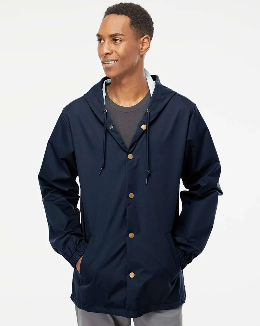 Water Resistant Hooded Windbreaker Coaches Jacket