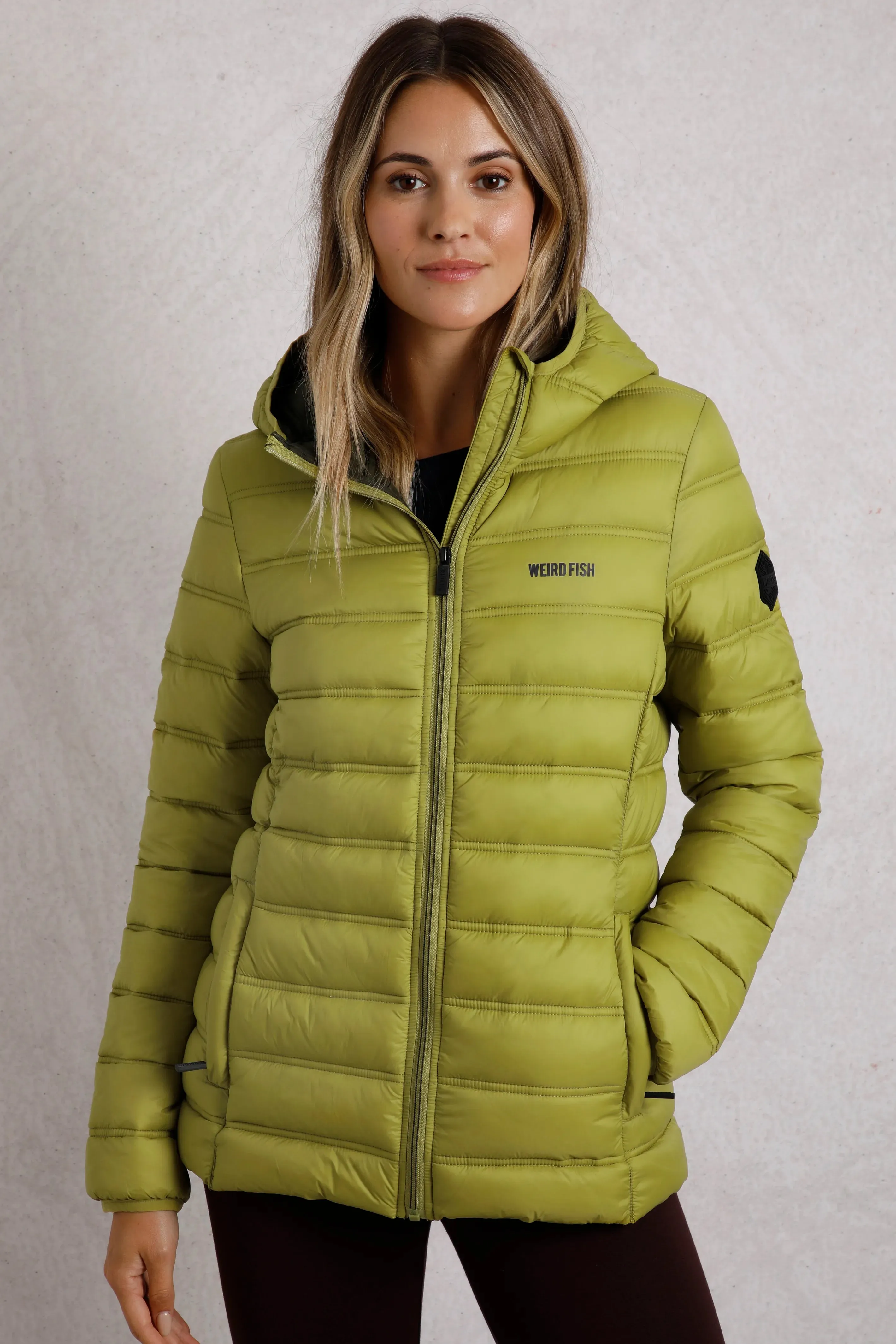 Weird Fish 22 Green Eshka Lightweight Padded Jacket