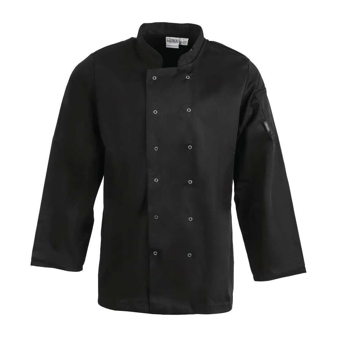 Whites Vegas Unisex Chefs Jacket Long Sleeve Black M