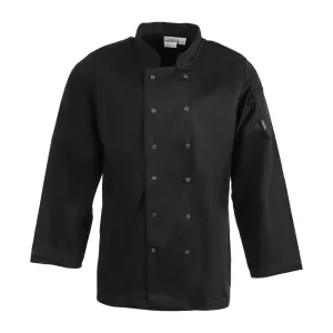 Whites Vegas Unisex Chefs Jacket Long Sleeve Black XS - A438-XS