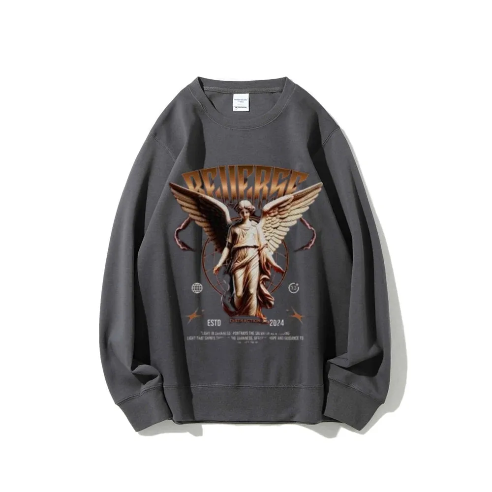 Women Vintage Beauty Angel Graphic Sweatshirts