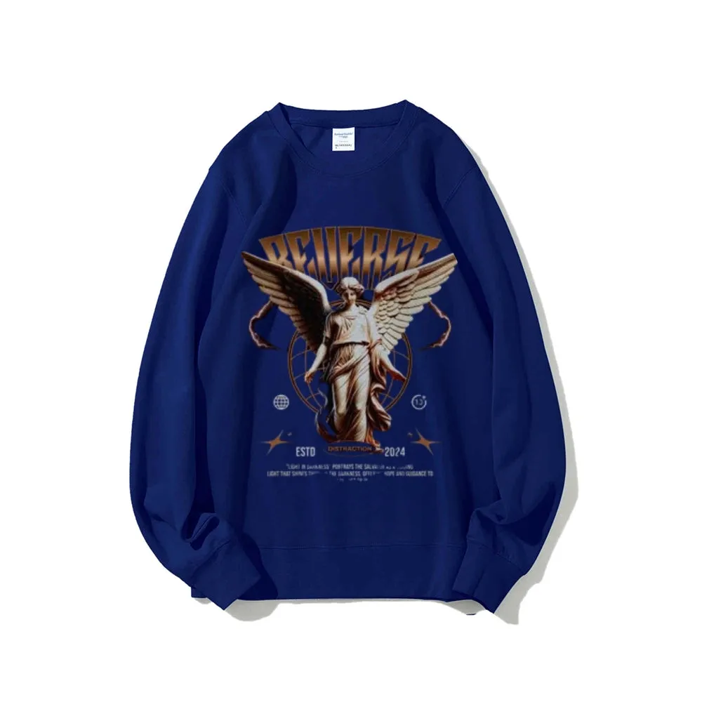 Women Vintage Beauty Angel Graphic Sweatshirts