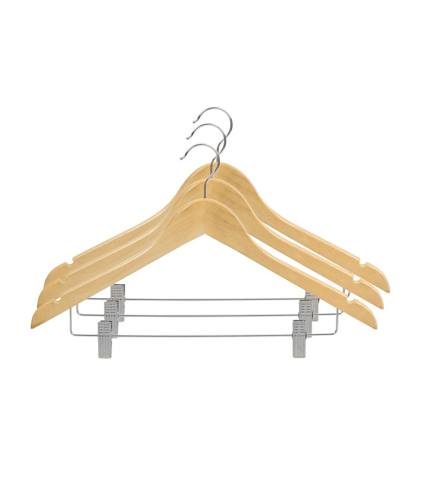 Wood Hangers with Metal Clips